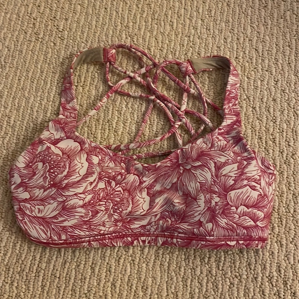 Lululemon Free to be Sports Bra Pink Floral Pattern